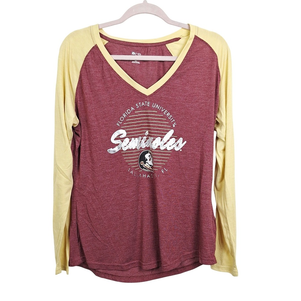 KA for Her Florida State University Seminoles Raglan V-Neck Shirt XL FSU Noles